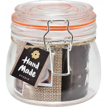 Sklenice ZAVAŘOVACÍ SKLENIČKA skleněná dóza se silikonovým těsněním 500 ml