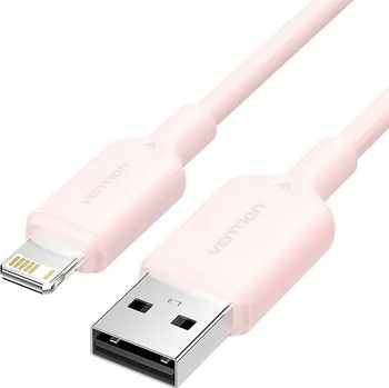 Datový kabel Vention USB 2.0 Type-A Male to Lightning Male 2.4A Cable 2M Pink PVC Type