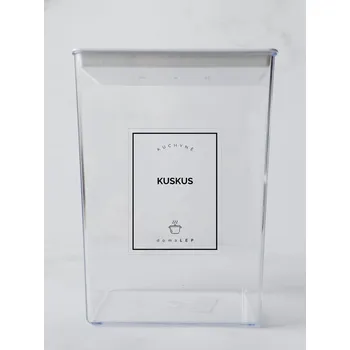 Speciální papír KUSKUS – průhledná samolepka na dózu, tučné písmo, 6 × 8 cm | DomaLEP