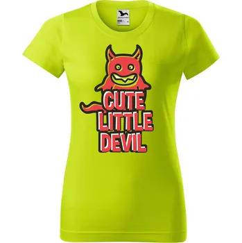 Dámské oblečení DOBRÝ TRIKO Dámské tričko s potiskem Little devil Barva: Limetková, Velikost: S