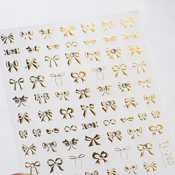 Bílo černé samolepky s 3D ozdobami na nehty | ozdoby na nehty, dekorace - TL260