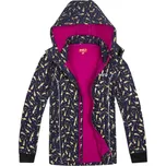 Dívčí softshellová bunda Wolf B2366 tmavě modrá se zlatými kometami