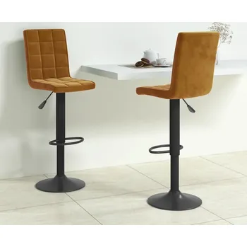 Barová židle vidaXL Barové židle 2 ks samet [335763] Barva: Hnědá