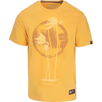 Pánské tričko PitBull West Coast - pánské triko PALMS žluté XL