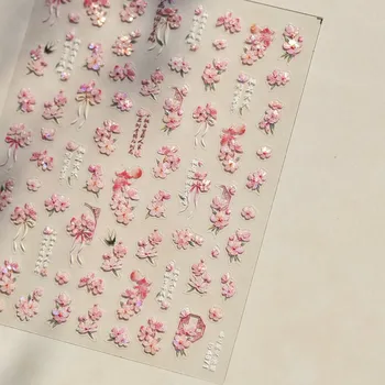 Květy a korálky na nehty pro nail art | samolepky, zdobení - TO4871