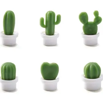 Dekorativní magnet Kaktusové 3d magnety na lednici | magnetová dekorace 6 ks - Bílý