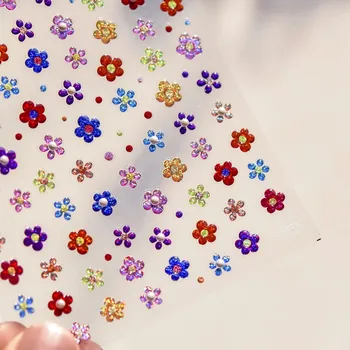 Květy a korálky na nehty pro nail art | samolepky, zdobení - TO4823