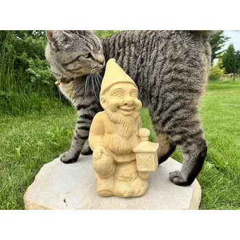 Zahradní dekorace ZahradniDekorace zahradní soška - Trpaslík s lucernou, výška 28 cm, 3 kg