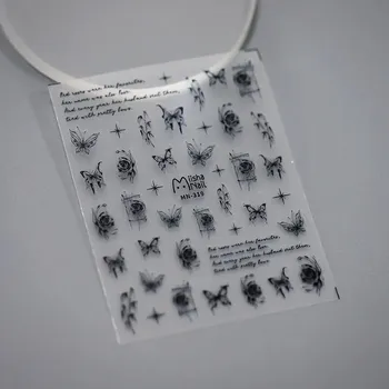 Květinové samolepky pro jemné zdobení nehtů | samolepky, dekorace na nehty - 1 ks MN-319