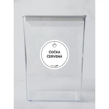 Samolepící etiketa ČOČKA – bílá samolepka na dózu, tučné písmo, 5 cm | DomaLEP