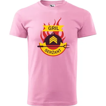 Pánské tričko DOBRÝ TRIKO Pánské tričko s potiskem Gril seržant Velikost: S, Barva: Růžová