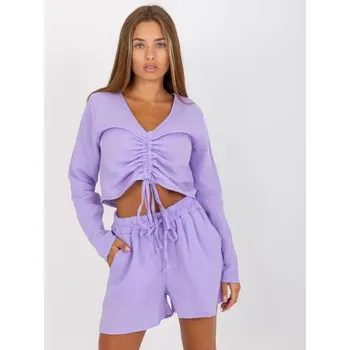 Světle fialová lehká mušelínová blůza na každý den SUBLEVEL