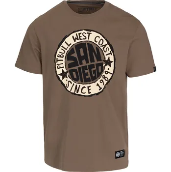 Pánské tričko PitBull West Coast - pánské triko SAN DIEGO SUN hnědé 3XL
