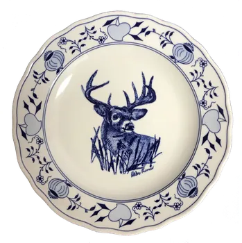 Talíř Cibulák Talíř mělký praporový 24cm JELEN Originál Český porcelán Dubí