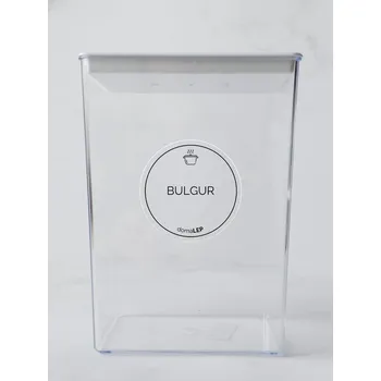 Samolepící etiketa BULGUR – průhledná samolepka na dózu, základní písmo, 5 cm | DomaLEP