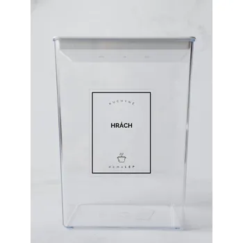 Speciální papír HRÁCH – průhledná samolepka na dózu, tučné písmo, 6 × 8 cm | DomaLEP