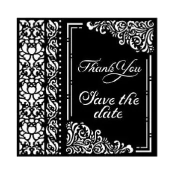 Stamperia Šablona plastová Save the date 18x18 cm