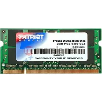 Operační paměť Paměť RAM DDR2 Patriot Memory PSD22G8002S 2 GB