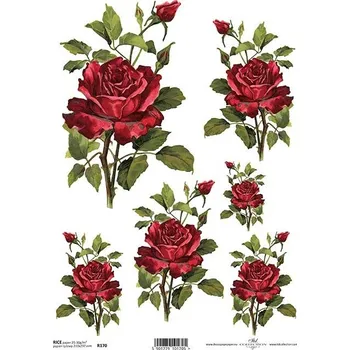 Umělecký papír Itd. Collection Rýžový papír Rudé růže A4