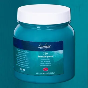 Vodová barva Ladoga Akrylová umělecká barva 220 ml Emerald Green