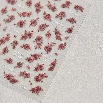 Kawaii květinové samolepky na nehty s 5D efektem | ozdoby, nálepky - 1 ks MS494