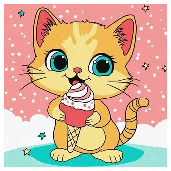 Set školních potřeb Malowanie po numerach - Malinowe lody Kids