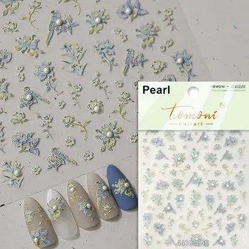 Květinové 5D samolepky na nehty pro léto | samolepky, nálepky - TO4410