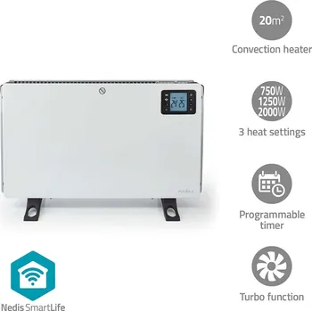 Teplovzdušný ventilátor Ventilátor Nedis SmartLife konvekční, horkovzdušný HTCO50WTW HTCO50WTW