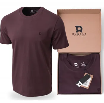 Pánské tričko Tričko Pánské Sportovní Burgundské Premium Bavlna Česaná výšivka Ruqalo - M