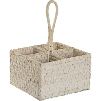 Organizér do auta Košík na příbory Home ESPRIT Bílá Přírodní Bambus (19 x 19 x 27 cm)