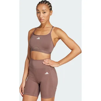 Dámské spodní prádlo ADIDAS Podprsenka Aeroreact Training 3-Stripes XS BÉŽOVÁ|KHAKI