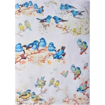 Umělecký papír Itd. Collection Rýžový papír Sýkorky a modří ptáčci A4