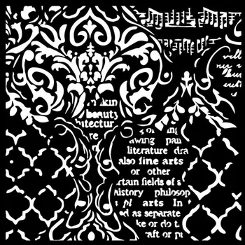 Stamperia Šablona plastová Tapeta hudba a písmo 18x18 cm