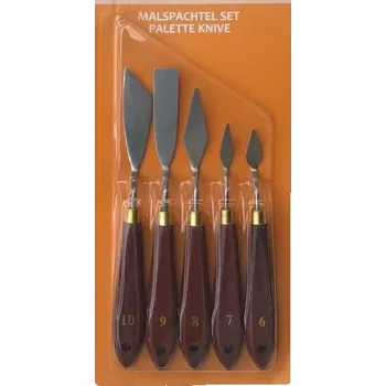 Malířská špachtle Špachtle kovové s dřevěnou rukojetí sada 5 ks