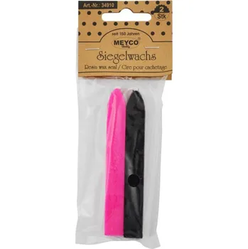 Pečeť Meyco Pečetní vosk s knotem 2 ks růžový a černý sada