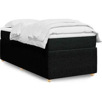 Postel vidaXL Box spring postel s matrací 80x200 cm textil [3285525] Barva: Černá