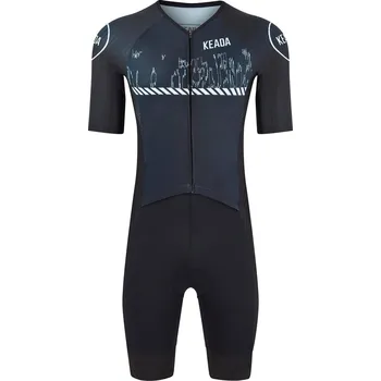 Pánský oblek KEADA SPORTS Pánský triatlonový oblek s rukávy - Signal Two BÍLÁ|ČERNÁ