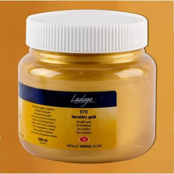 Vodová barva Ladoga Akrylová umělecká barva 500 ml Heraldry Gold