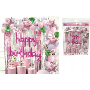 Balónek Balónky k narozeninám Sada 72 kusů Balónková girlanda Stěna Nápis Závěs