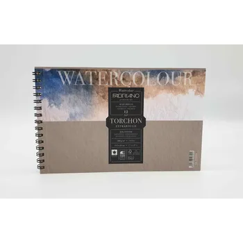 Fabriano Blok na akvarel Torchon 12 l. 300g/m² EXTRA ROUGH 25% Bavlna 13,5x21 cm