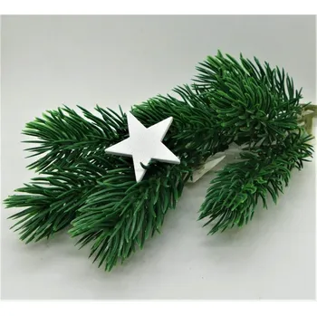 Vánoční dekorace Výřez z překližky bílá hvězda 3 cm