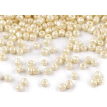 Korálek Rokajl 12/0 - 2 mm neprůhledný Varianta: 9991 perleť krémová, Balení: 50 g