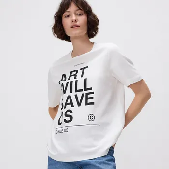 Dámské tričko Reserved - Tričko s potiskem - bílá - 517GA-00X - 517GA-00X-L