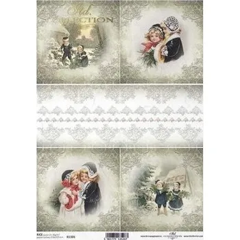 Umělecký papír Itd. Collection Rýžový papír Retro holky zima A4