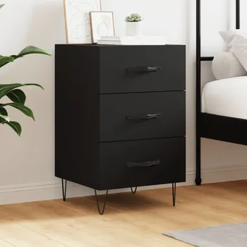 Noční stolek ZBXL Noční stolek černý 40 x 40 x 66 cm kompozitní dřevo