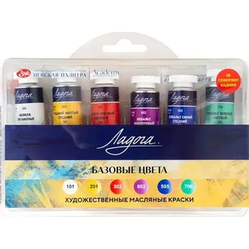 Olejová barva Ladoga Olejové umělecké barvy sada 6x18 ml