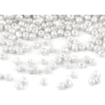 Korálek Rokajl 12/0 - 2 mm neprůhledný Varianta: 964 bílá perleť, Balení: 50 g