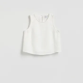 Dámská halenka Reserved - Lněná halenka - krémová - WC852-01X - WC852-01X-XXL