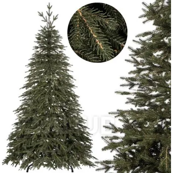 Vánoční stromek Umělý vánoční stromeček - 200cm - kavkazský smrk PE, premium tmavě zelený