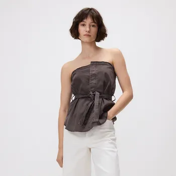 Dámské tričko Reserved - Top s opaskem - hnědá - 9415B-89J - 9415B-89J-M